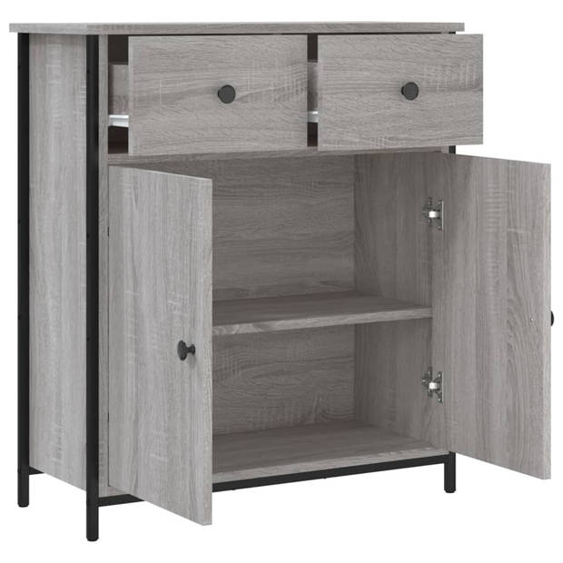 vidaXL Dressoir 70x30x80 cm bewerkt hout grijs sonoma