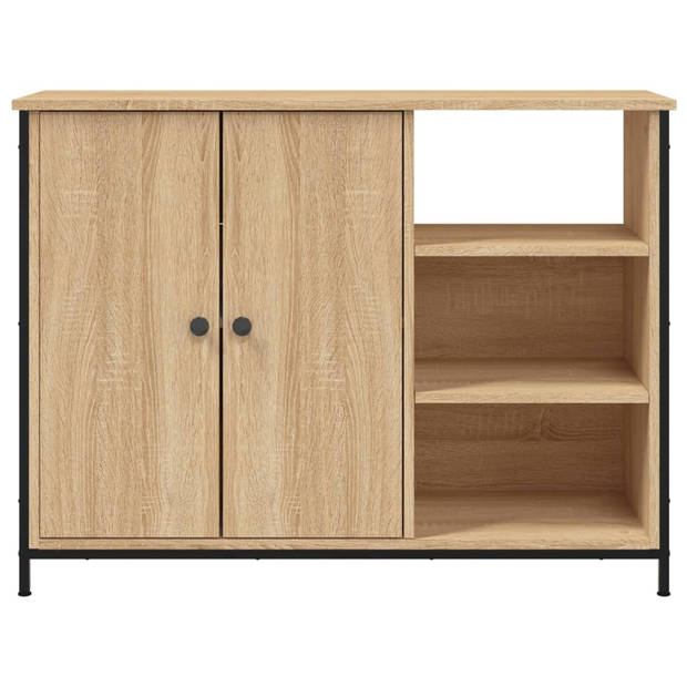 vidaXL Dressoir 100x33x75 cm bewerkt hout sonoma eikenkleurig