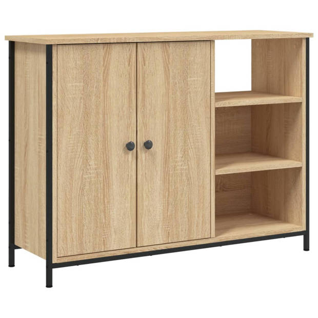 vidaXL Dressoir 100x33x75 cm bewerkt hout sonoma eikenkleurig