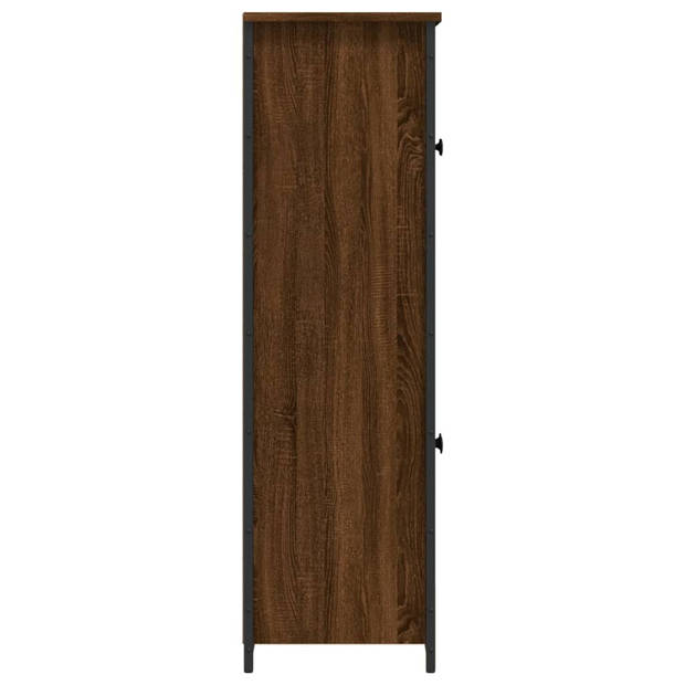 vidaXL Hoge kast 62x32x106,5 cm bewerkt hout bruin eikenkleur