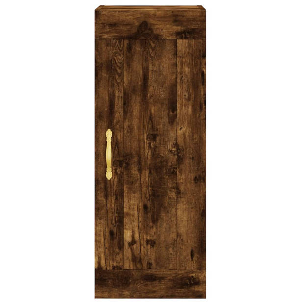 vidaXL Hoge kast 34,5x34x180 cm bewerkt hout gerookt eikenkleurig