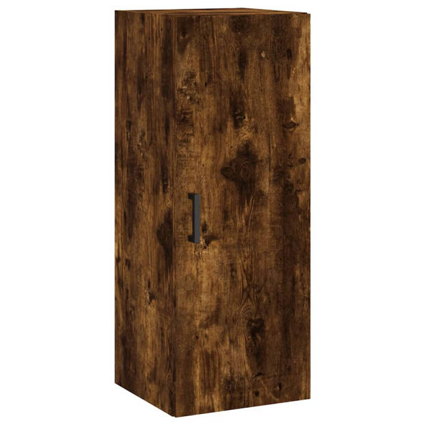 vidaXL Hoge kast 34,5x34x180 cm bewerkt hout gerookt eikenkleurig