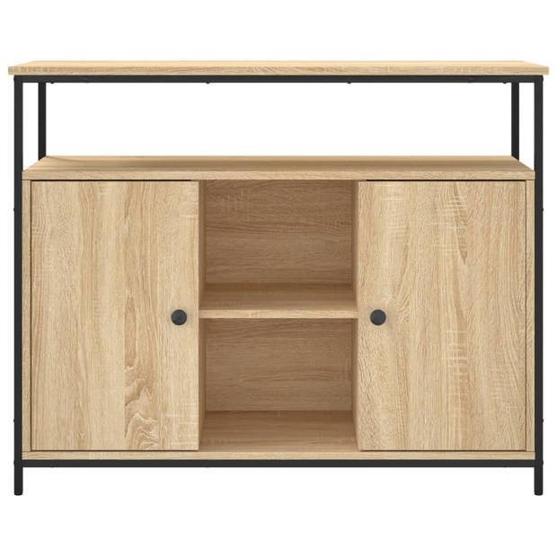 vidaXL Dressoir 100x35x80 cm bewerkt hout sonoma eikenkleurig