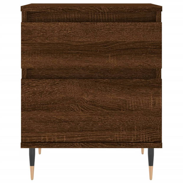 vidaXL Nachtkastjes 2 st 40x35x50 cm bewerkt hout bruin eikenkleur