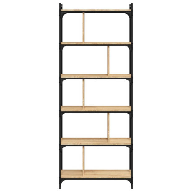 vidaXL Boekenkast 6-laags 76x32x192 cm bewerkt hout sonoma eikenkleur