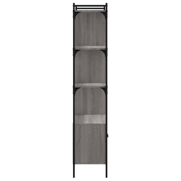 vidaXL Boekenkast met deuren 76,5x30x154,5 cm hout grijs sonoma eiken