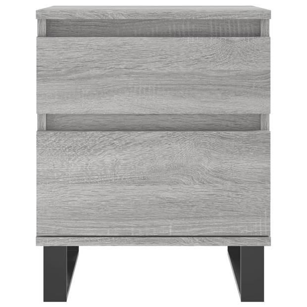 vidaXL Nachtkastjes 2 st 40x35x50 cm bewerkt hout grijs sonoma eiken