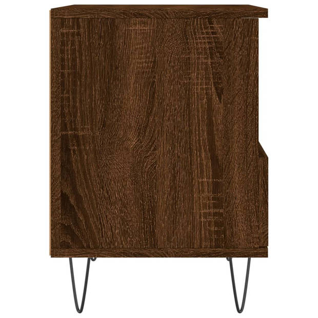 vidaXL Nachtkastjes 2 st 40x35x50 cm bewerkt hout bruin eikenkleur