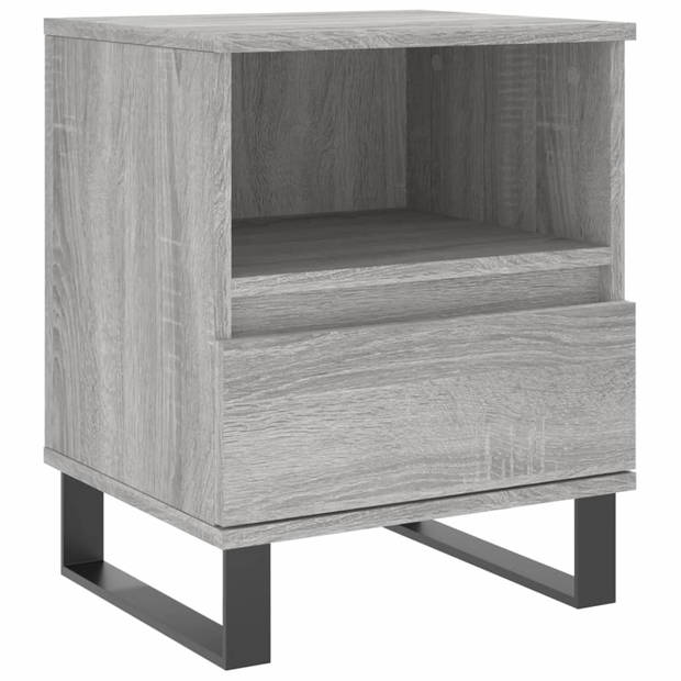 vidaXL Nachtkastjes 2 st 40x35x50 cm bewerkt hout grijs sonoma eiken