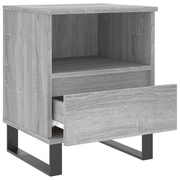 vidaXL Nachtkastjes 2 st 40x35x50 cm bewerkt hout grijs sonoma eiken