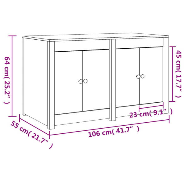 vidaXL Keukenkast voor buiten 106x55x64 cm massief douglashout