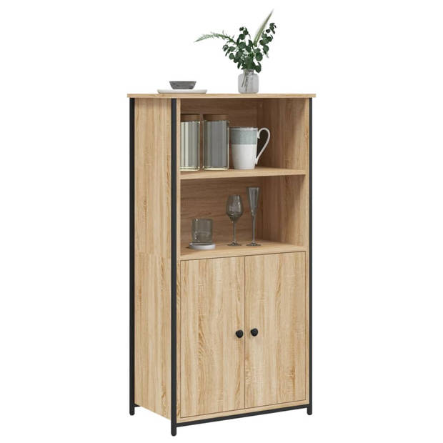 vidaXL Hoge kast 62x36x121,5 cm bewerkt hout sonoma eiken