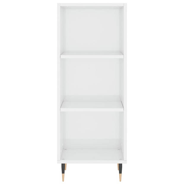 The Living Store Dressoir - Klassiek - Meubel - 34.5 x 32.5 x 90 cm - Hoogglans wit