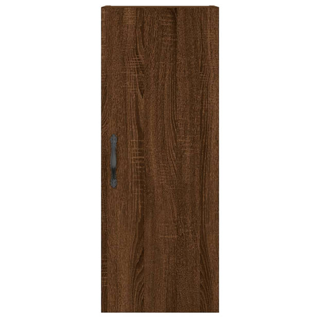 vidaXL Hoge kast 34,5x34x180 cm bewerkt hout bruin eikenkleur