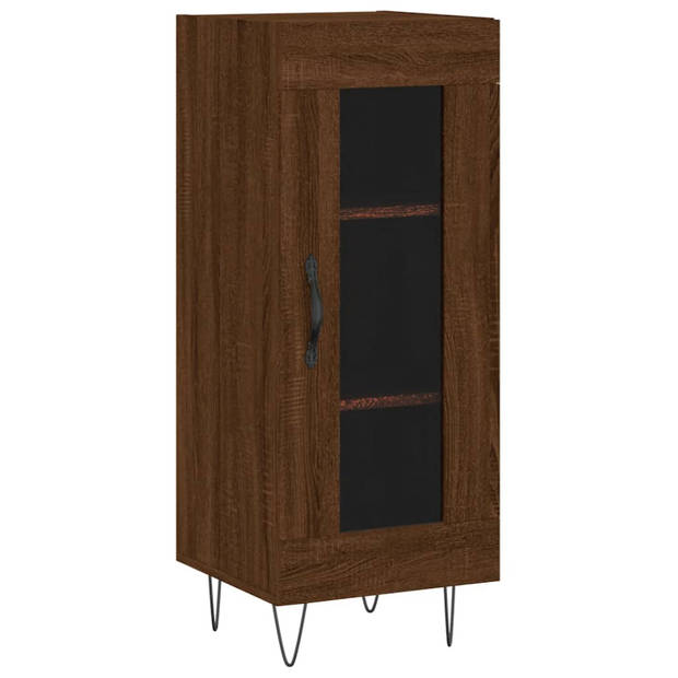 vidaXL Hoge kast 34,5x34x180 cm bewerkt hout bruin eikenkleur