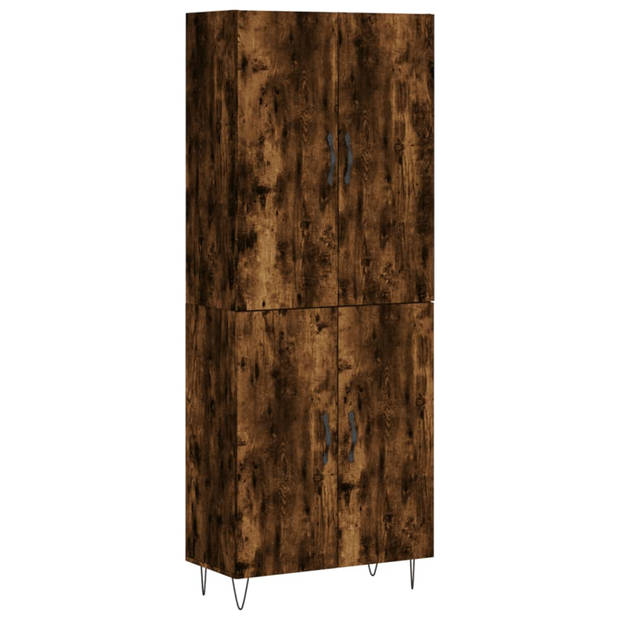 vidaXL Hoge kast 69,5x34x180 cm bewerkt hout gerookt eikenkleurig