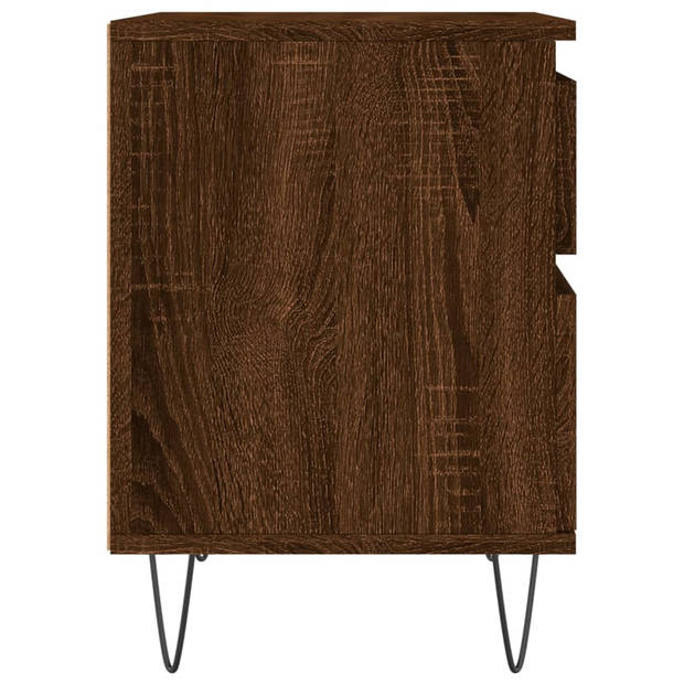 vidaXL Nachtkastjes 2 st 40x35x50 cm bewerkt hout bruin eikenkleur