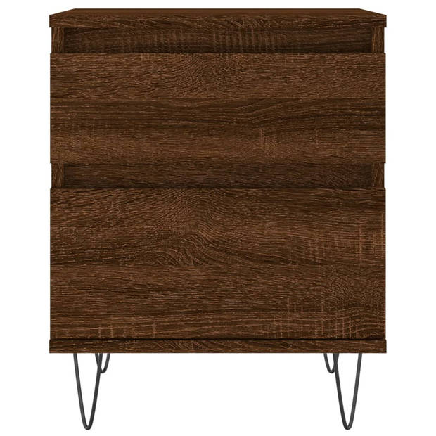 vidaXL Nachtkastjes 2 st 40x35x50 cm bewerkt hout bruin eikenkleur