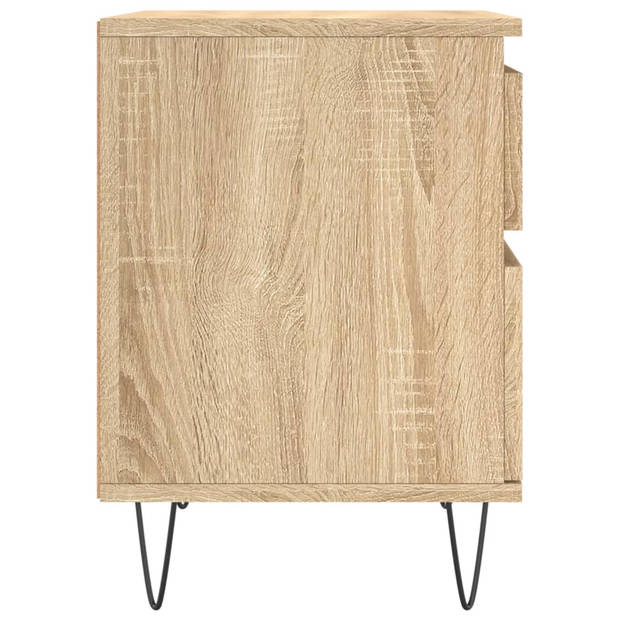 vidaXL Nachtkastje 40x35x50 cm bewerkt hout sonoma eikenkleurig