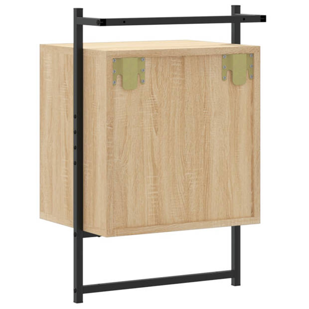 vidaXL Nachtkastjes 2 st wandgemonteerd 40x30x61 cm hout sonoma eiken