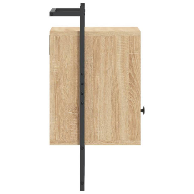 vidaXL Nachtkastjes 2 st wandgemonteerd 40x30x61 cm hout sonoma eiken