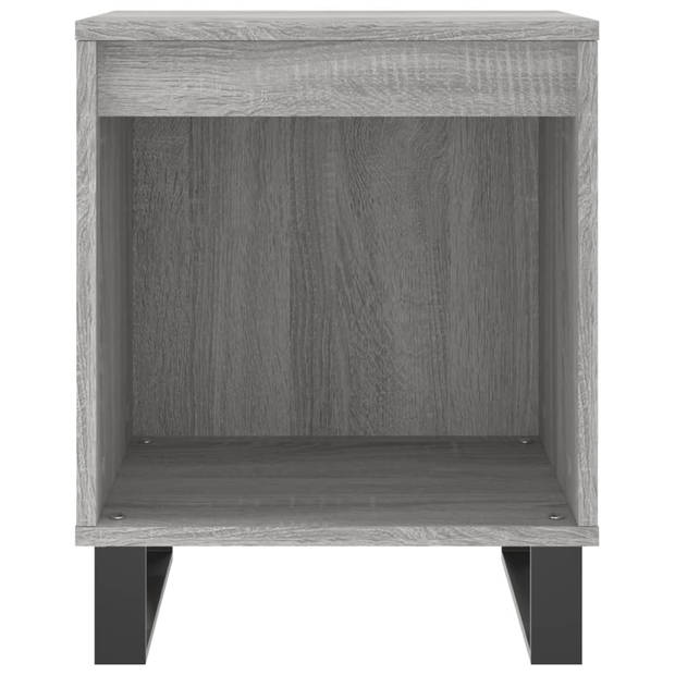 vidaXL Nachtkastje 40x35x50 cm bewerkt hout grijs sonoma eikenkleurig