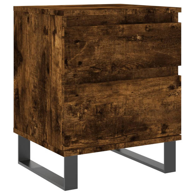 vidaXL Nachtkastjes 2 st 40x35x50 cm bewerkt hout gerookt eikenkleurig