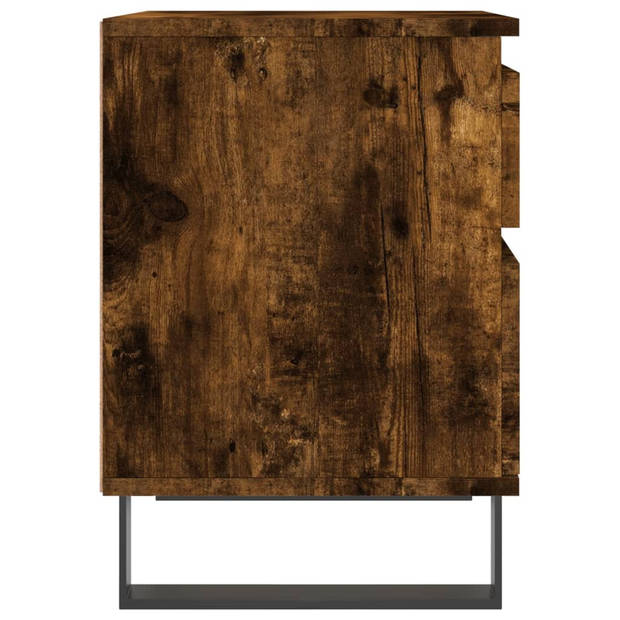 vidaXL Nachtkastjes 2 st 40x35x50 cm bewerkt hout gerookt eikenkleurig