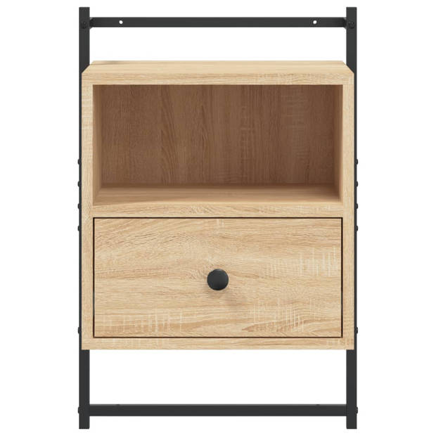 vidaXL Nachtkastje wandgemonteerd 40x30x61 cm bewerkt hout sonoma