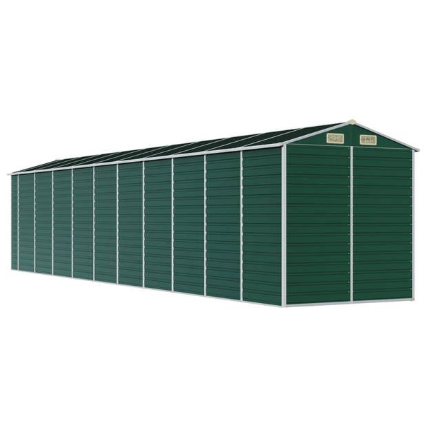 vidaXL Tuinschuur 191x895x198 cm gegalvaniseerd staal groen