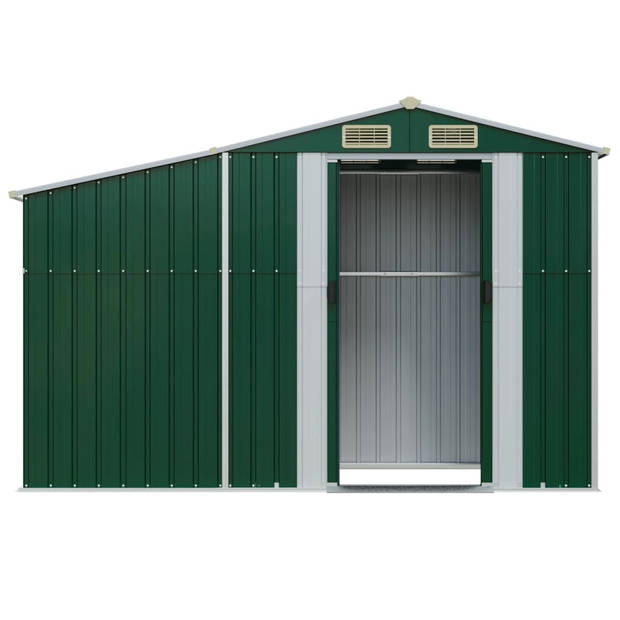 vidaXL Tuinschuur 277x93x179 cm gegalvaniseerd staal groen