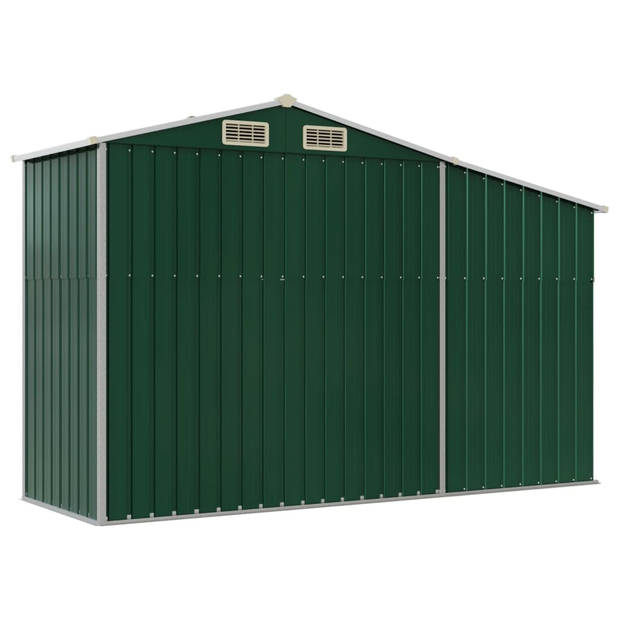 vidaXL Tuinschuur 277x93x179 cm gegalvaniseerd staal groen