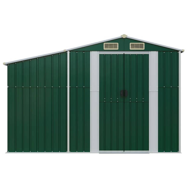 vidaXL Tuinschuur 277x93x179 cm gegalvaniseerd staal groen