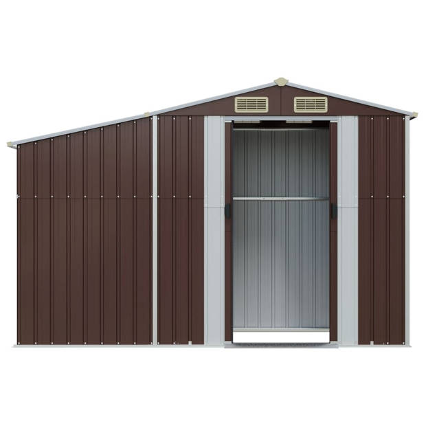 vidaXL Tuinschuur 277x93x179 cm gegalvaniseerd staal bruin