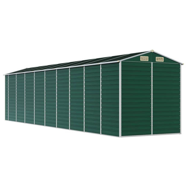 vidaXL Tuinschuur 191x810x198 cm gegalvaniseerd staal groen