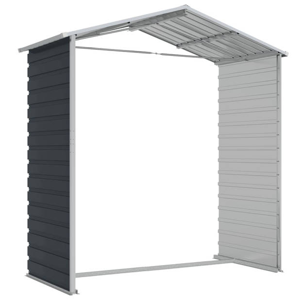 vidaXL Tuinschuur 191x130x198 cm gegalvaniseerd staal antracietkleurig