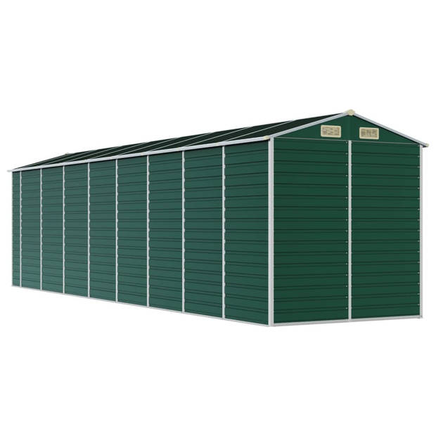 vidaXL Tuinschuur 191x725x198 cm gegalvaniseerd staal groen