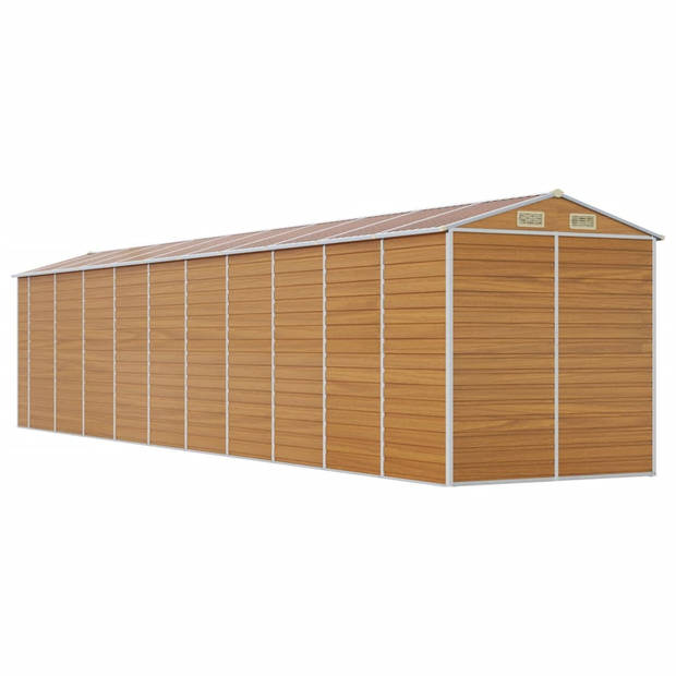 vidaXL Tuinschuur 191x895x198 cm gegalvaniseerd staal lichtbruin