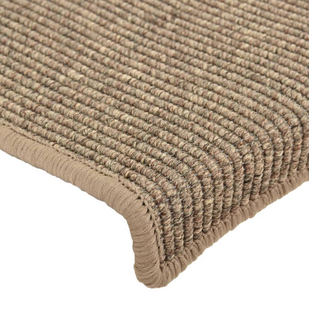 vidaXL Trapmatten zelfklevend 15 st 65x21x4 cm donkerbeige