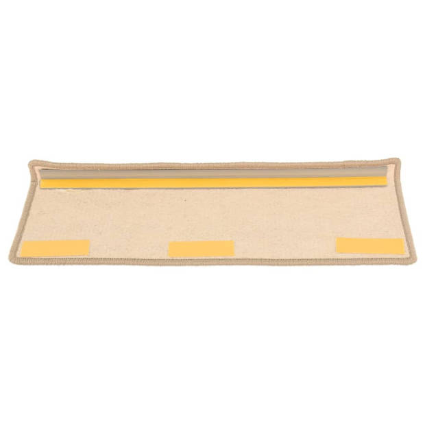 vidaXL Trapmatten zelfklevend 15 st 65x21x4 cm donkerbeige