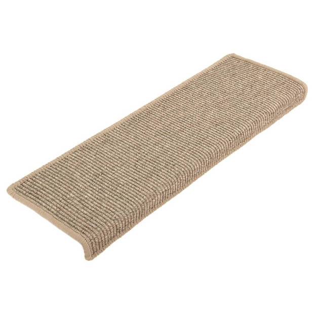 vidaXL Trapmatten zelfklevend 15 st 65x21x4 cm donkerbeige