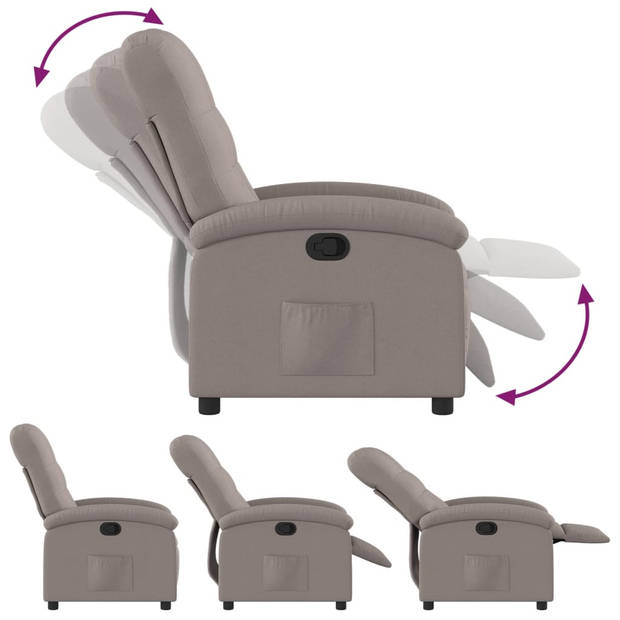 vidaXL Fauteuil verstelbaar stof taupe