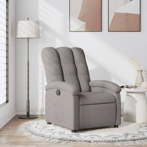 vidaXL Fauteuil verstelbaar stof taupe