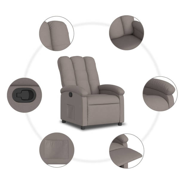 vidaXL Fauteuil verstelbaar stof taupe