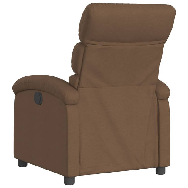 vidaXL Fauteuil verstelbaar stof bruin