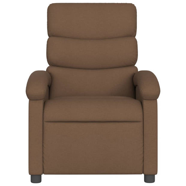 vidaXL Fauteuil verstelbaar stof bruin