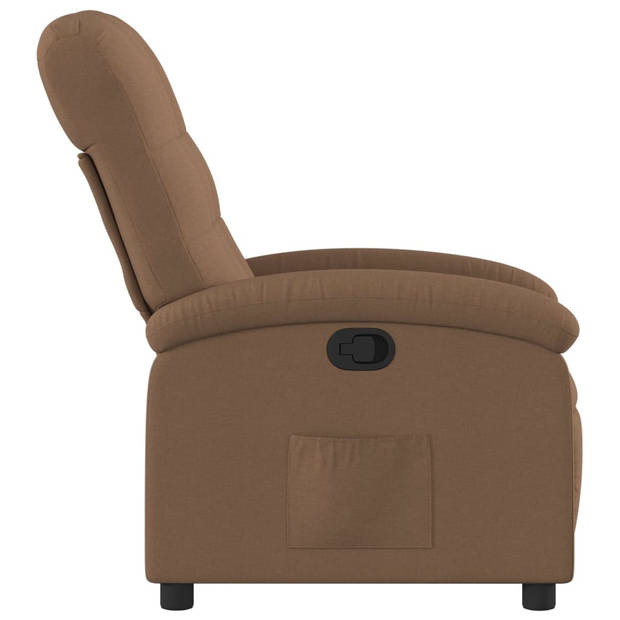 vidaXL Fauteuil verstelbaar stof bruin