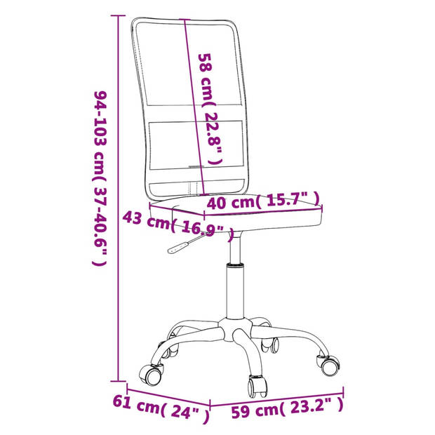 vidaXL Kantoorstoel mesh stof zwart