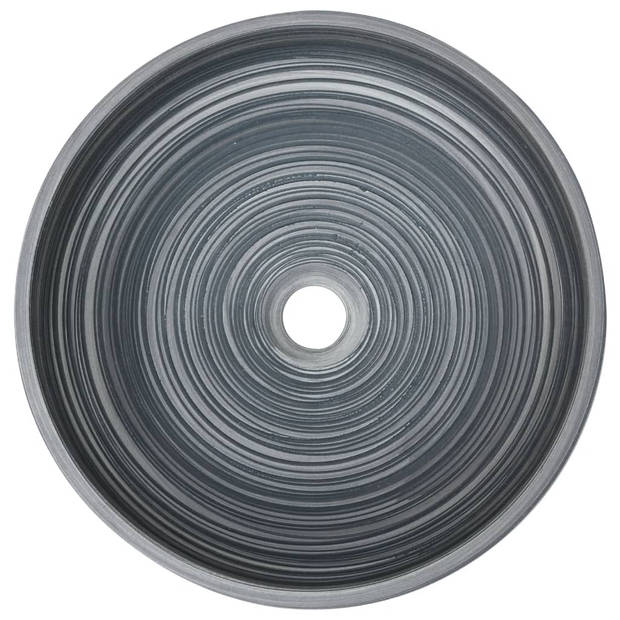 vidaXL Opzetwasbak rond F41x14 cm keramiek grijs