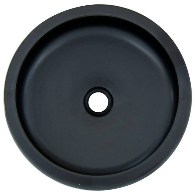 vidaXL Opzetwasbak rond F41x14 cm keramiek zwart en blauw